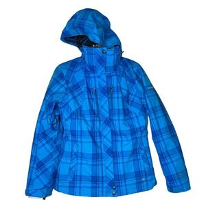 Columbia Whirlibird Omni Heat Plaid Ski Snowboard‎ Jacket Women's Size S Blue
